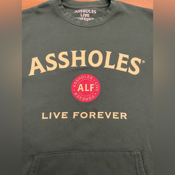 ALF Finegold Assholes*s Live Forever Irish Whiskey Pub Pullover Sweatshirt - Picture 4 of 4